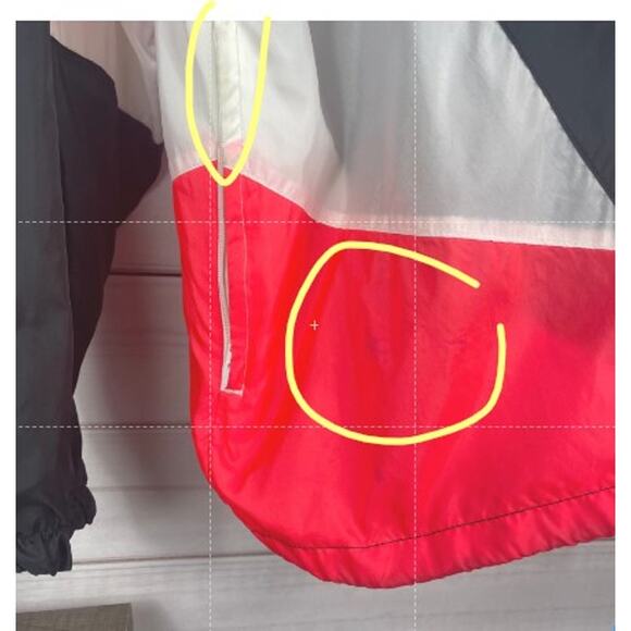 Vintage‎ 90s Nike Multi Color Windbreaker Jacket Packable Hood Black Blue Pink - Picture 9 of 9